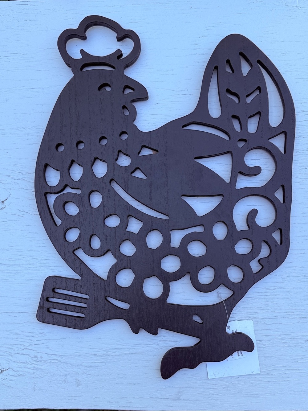 Decorative Brown Wooden Rooster Wall Art - Unbranded